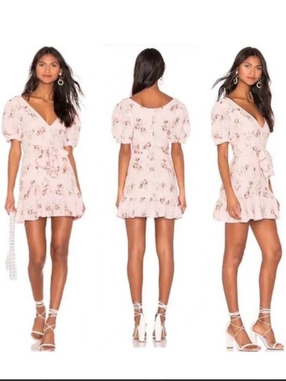 LoveShackFancy Lena Linen Floral Bow Dress - size Small